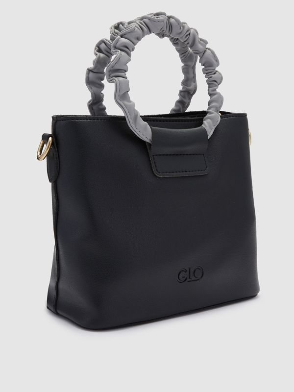 Globus Women Black Solid Vegan Leather Sling Bag