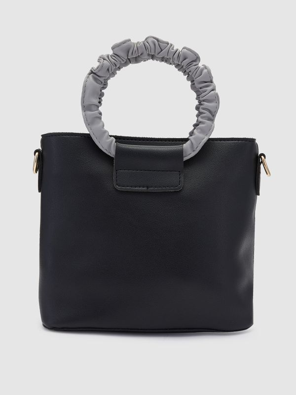Globus Women Black Solid Vegan Leather Sling Bag