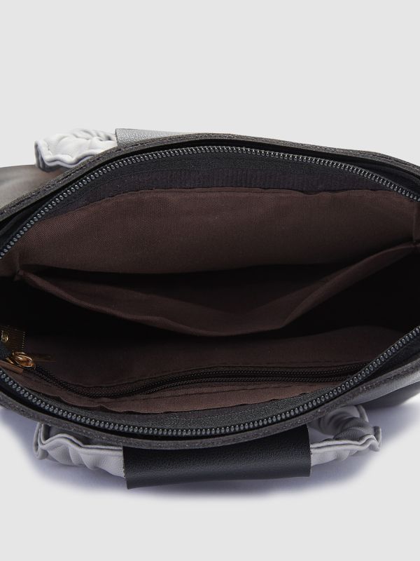 Globus Women Black Solid Vegan Leather Sling Bag
