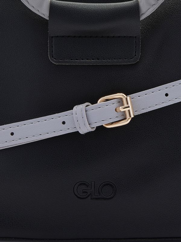Globus Women Black Solid Vegan Leather Sling Bag