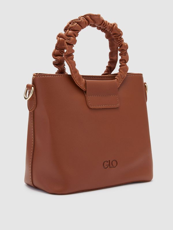 Globus Women Tan Solid Vegan Leather Sling Bag