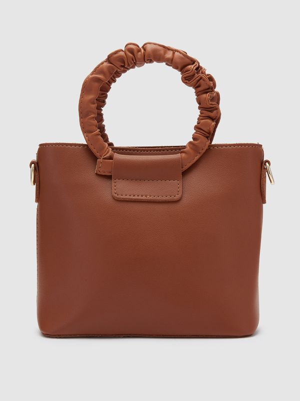 Globus Women Tan Solid Vegan Leather Sling Bag