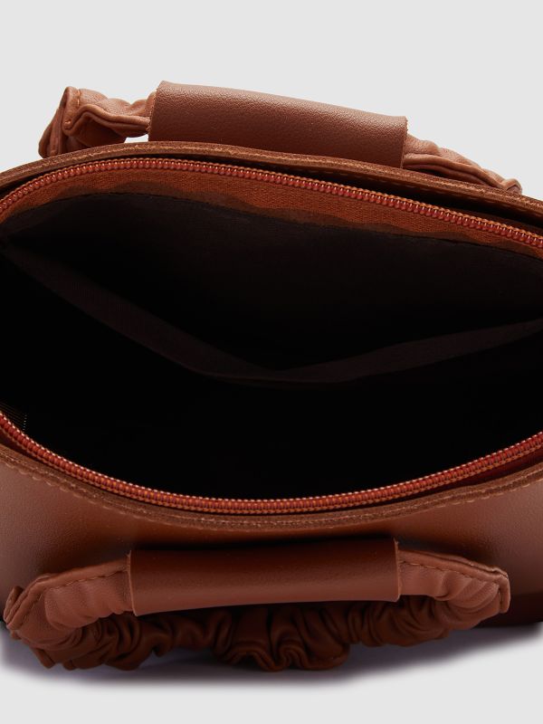 Globus Women Tan Solid Vegan Leather Sling Bag