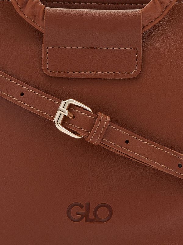 Globus Women Tan Solid Vegan Leather Sling Bag