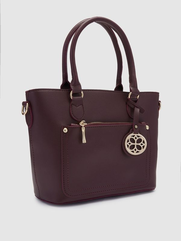 Globus Women Maroon Solid Vegan Leather Sling Bag