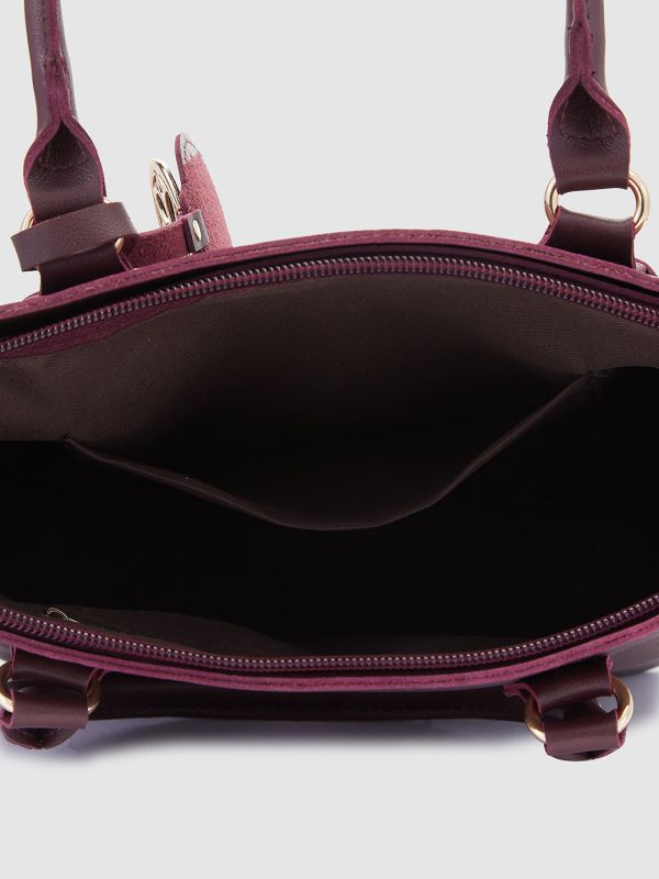 Globus Women Maroon Solid Vegan Leather Sling Bag