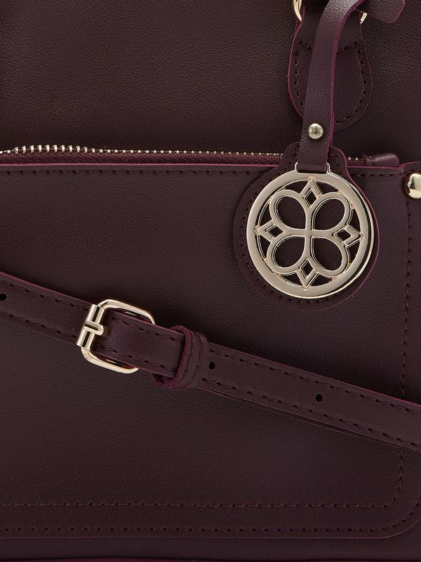 Globus Women Maroon Solid Vegan Leather Sling Bag