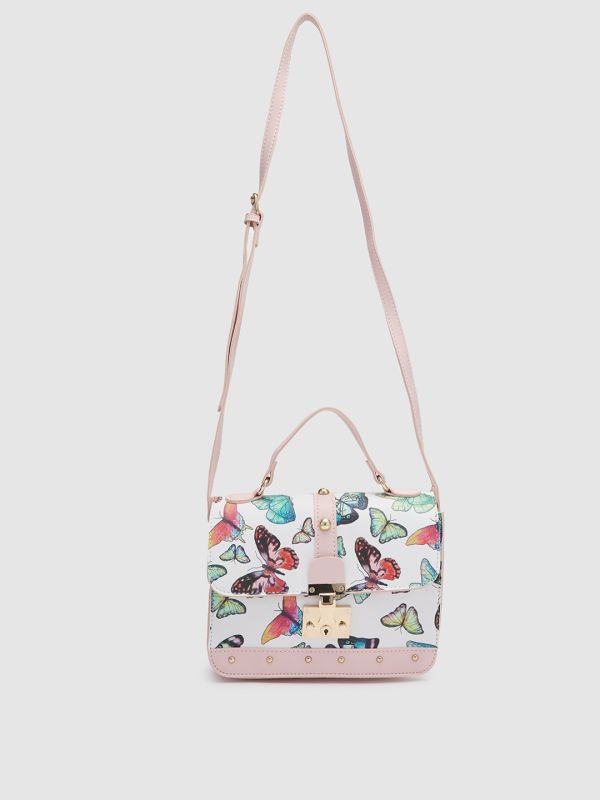 Globus Women Nude Printed Vegan Leather Sling Bag