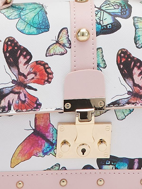 Globus Women Nude Printed Vegan Leather Sling Bag