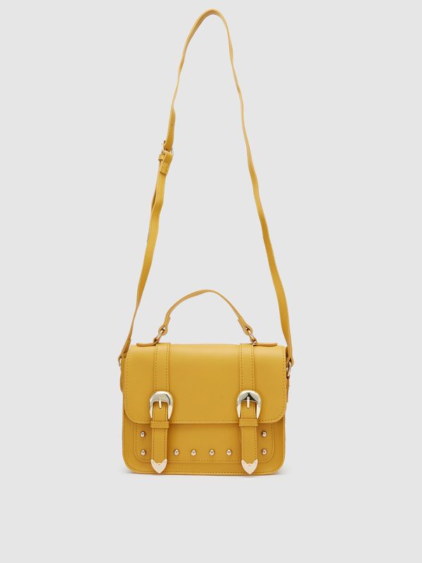 Globus Women Mustard Solid Vegan Leather Sling Bag