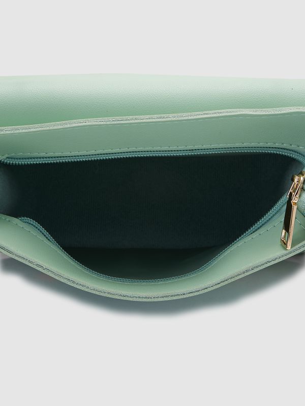 Globus Women Mint Solid Vegan Leather Sling Bag