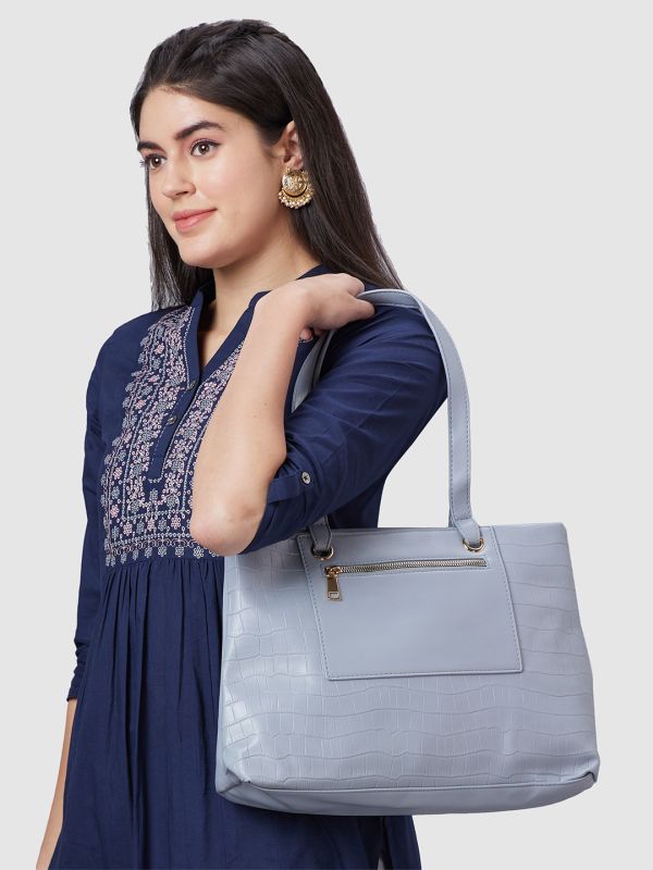 Globus Women Grey Solid Vegan Leather Handheld Bag