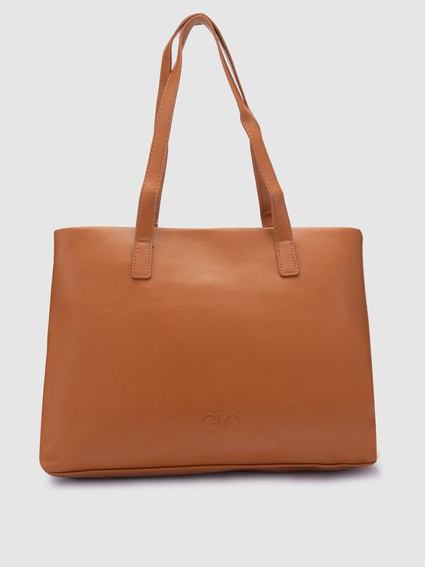 Globus Women Tan Solid Vegan Leather Handheld Bag