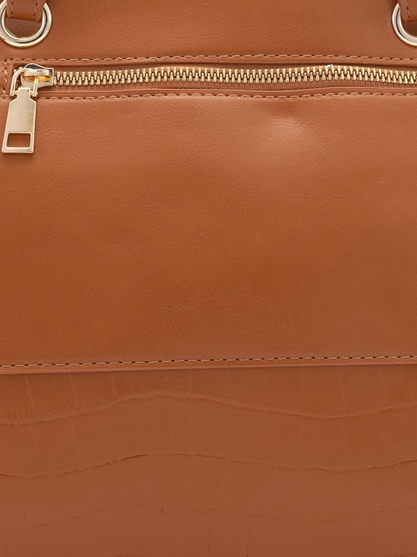 Globus Women Tan Solid Vegan Leather Handheld Bag