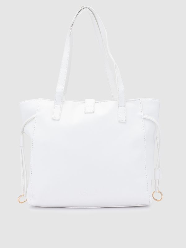 Globus Women White Solid Vegan Leather Handheld Bag