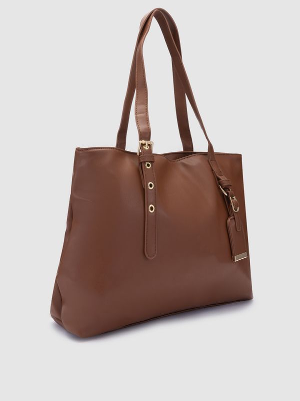 Globus Women Brown Solid Vegan Leather Handheld Bag