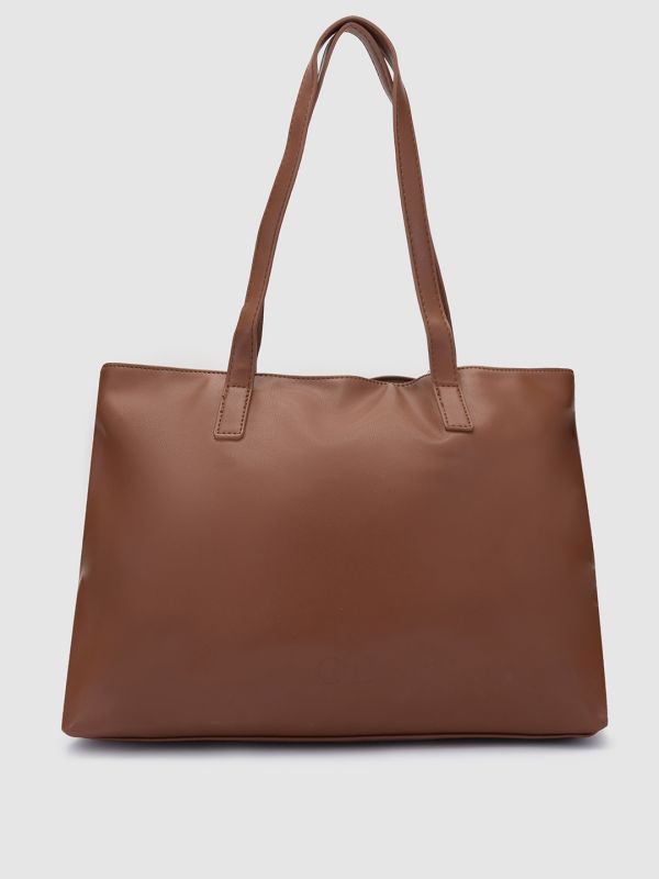 Globus Women Brown Solid Vegan Leather Handheld Bag