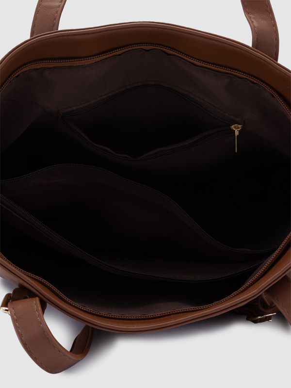 Globus Women Brown Solid Vegan Leather Handheld Bag
