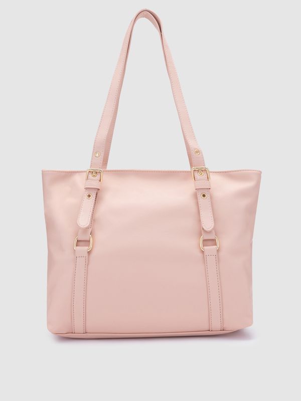 Globus Women Nude Solid Vegan Leather Handheld Bag