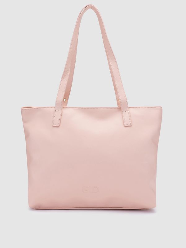 Globus Women Nude Solid Vegan Leather Handheld Bag