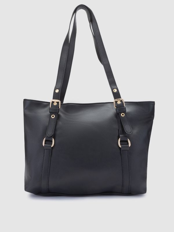 Globus Women Black Solid Vegan Leather Handheld Bag