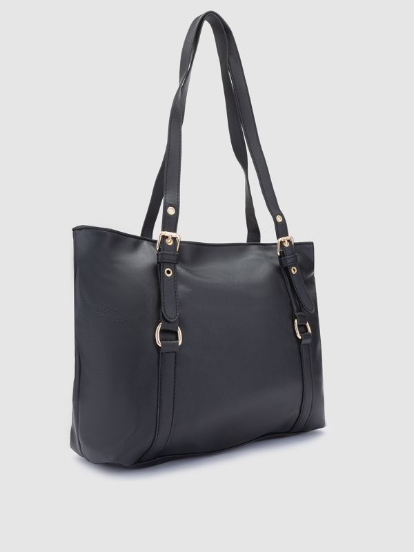 Globus Women Black Solid Vegan Leather Handheld Bag