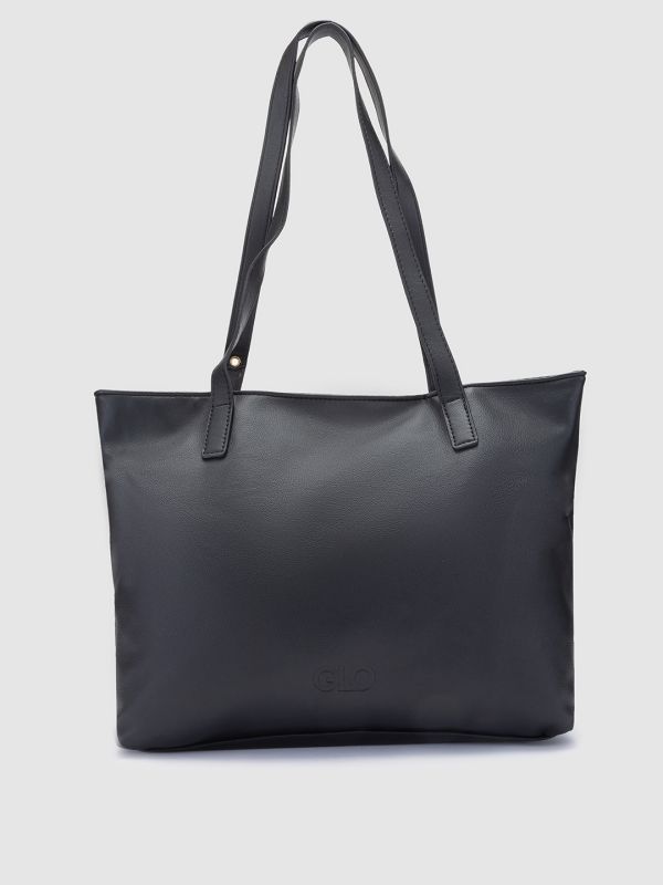 Globus Women Black Solid Vegan Leather Handheld Bag