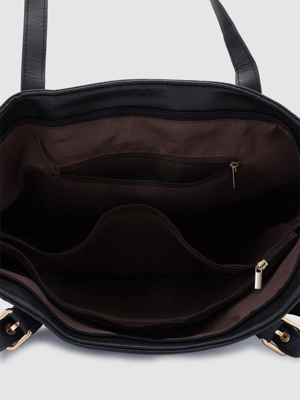 Globus Women Black Solid Vegan Leather Handheld Bag