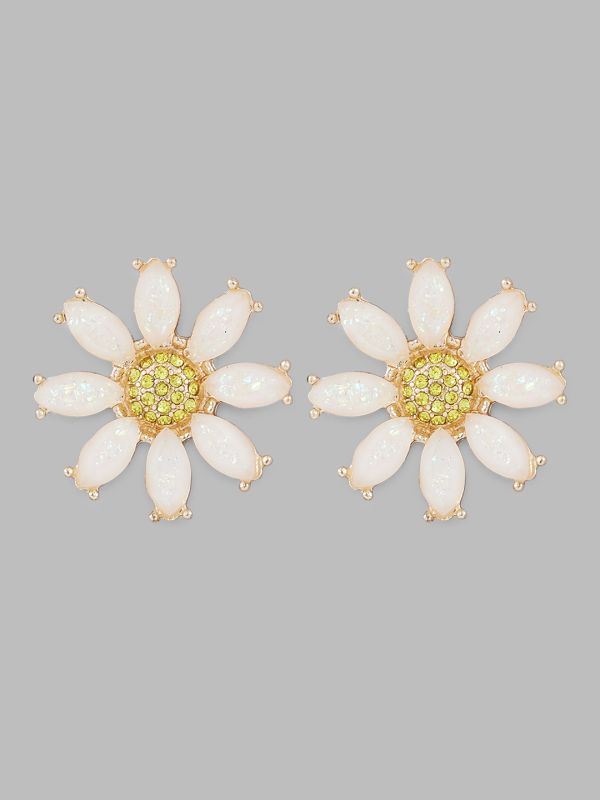 Globus Women Gold-Plated Floral Studs