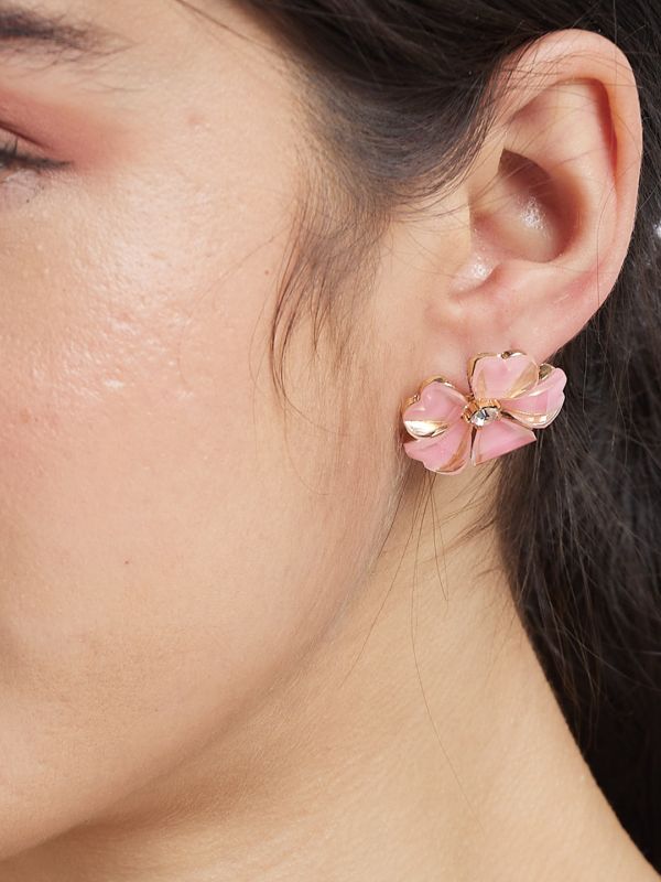 Globus Women Gold-Plated Floral Studs