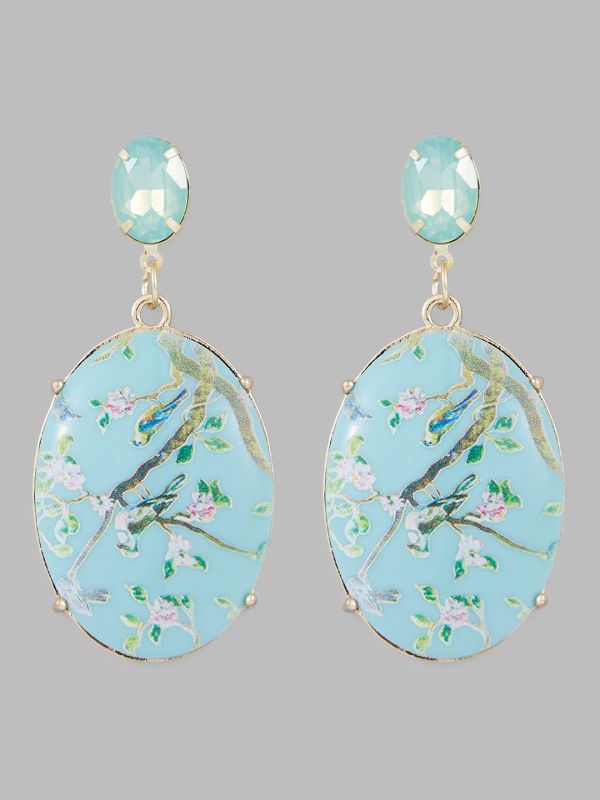 Globus Women Gold-Plated Oval Drop Earrings