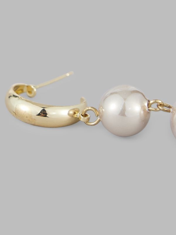 Globus Women Gold-Plated Spherical Drop Earrings