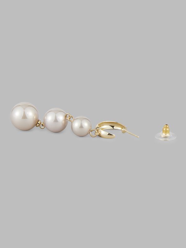 Globus Women Gold-Plated Spherical Drop Earrings