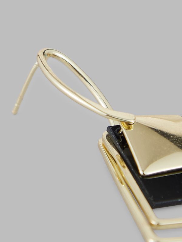 Globus Women Gold-Plated Square Drop Earrings