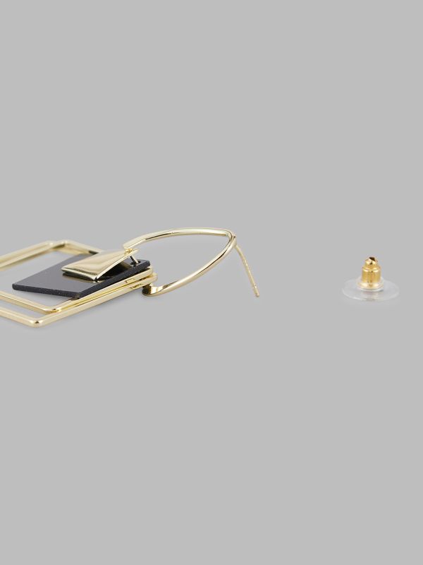 Globus Women Gold-Plated Square Drop Earrings