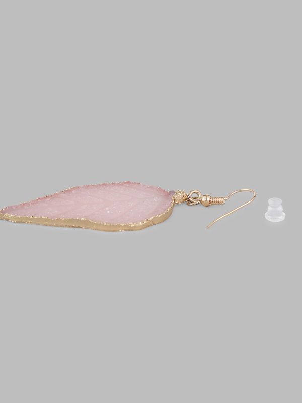 Globus Women Gold-Plated Leaf Shaped Drop Earrings