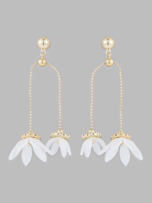 Globus Women Gold-Plated Floral Drop Earrings