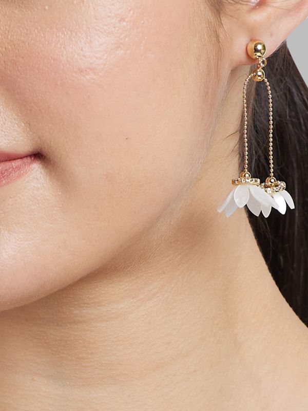 Globus Women Gold-Plated Floral Drop Earrings