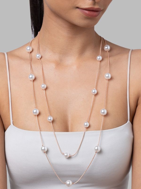 Globus Women Rose Gold-Plated Statement Necklace