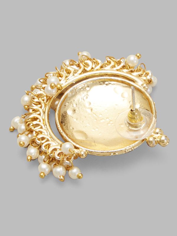 Globus Women Gold-Plated Circular Ethnic Jhumkas
