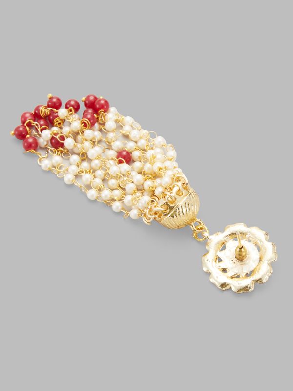 Globus Women Gold-Plated Dome Shaped Ethnic Jhumkas