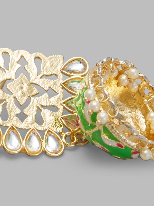 Globus Women Gold-Plated Dome Shaped Jhumkas