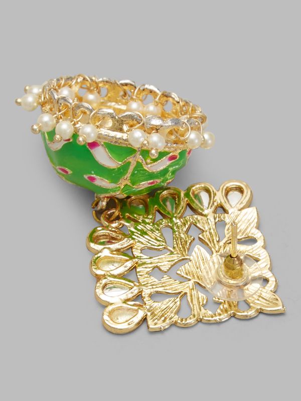 Globus Women Gold-Plated Dome Shaped Jhumkas