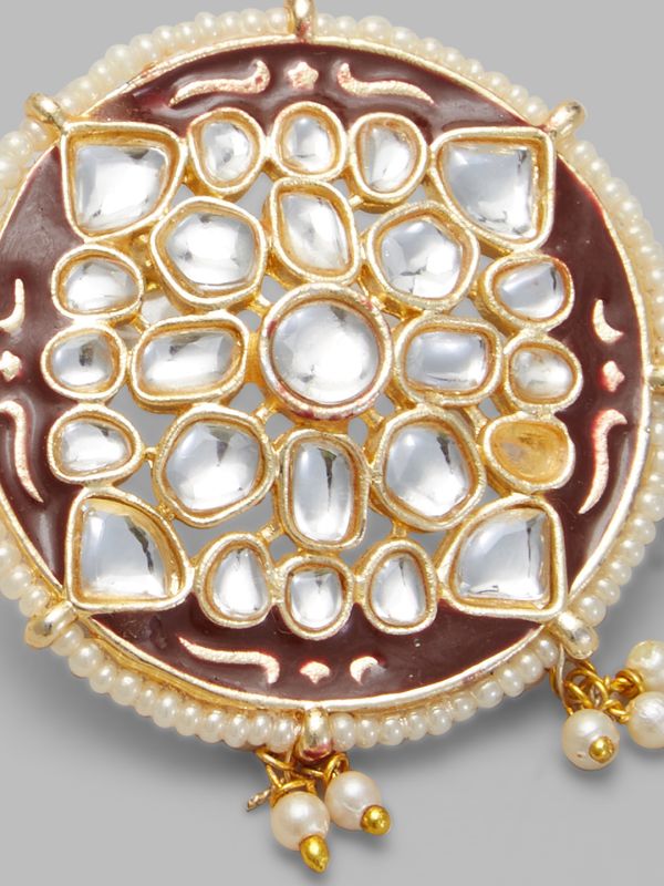 Globus Women Gold-Plated Circular Ethnic Jhumkas