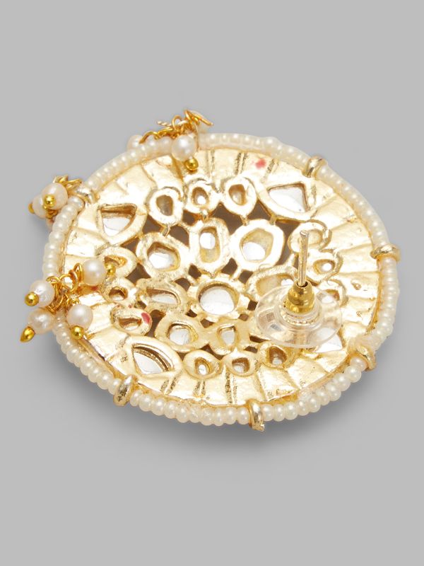 Globus Women Gold-Plated Circular Ethnic Jhumkas