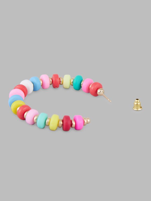 Globus Women Gold-Plated Spherical Hoop Earrings