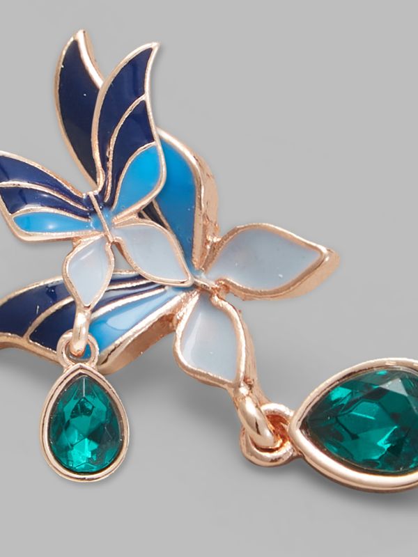 Globus Women Rose Gold-Plated Quirky Drop Earrings