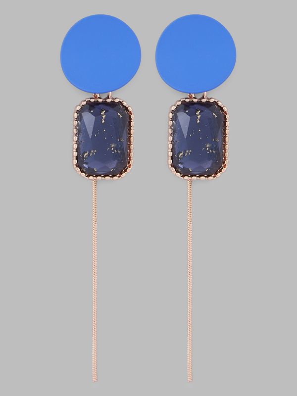 Globus Women Rose Gold-Plated Geometric Drop Earrings