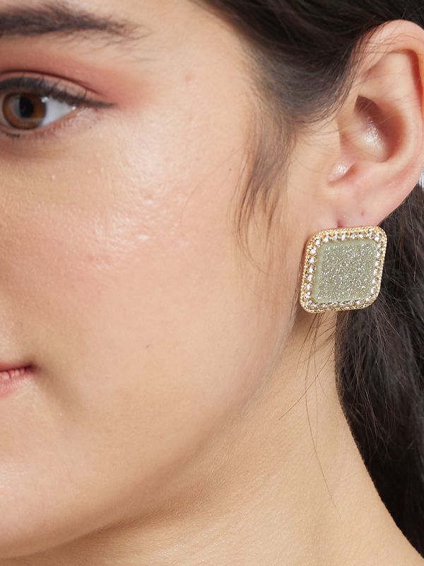 Globus Women Gold-Plated Square Studs
