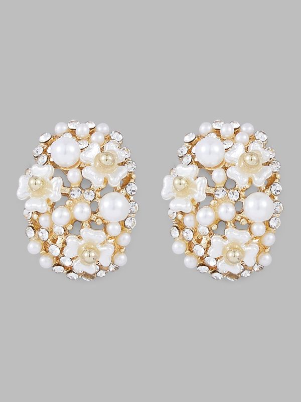 Globus Women Gold-Plated Floral Studs